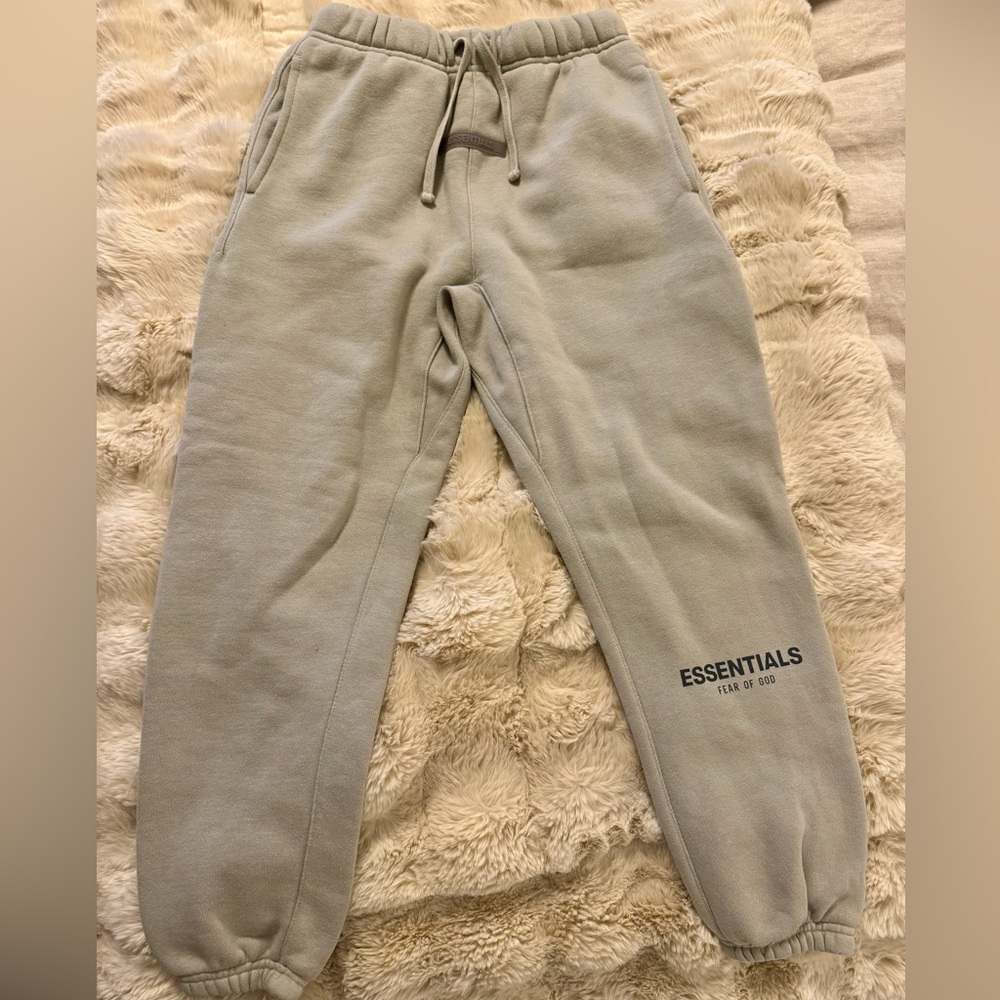 Fear of God Essentials Kids Moss/Light Gray Joggers Youth Size L-10